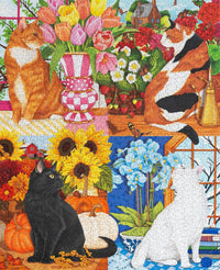 Four Seasons of Cats 1000 Piece Jigsaw Puzzle | Springbok Puzzles - BIG FRENCHIES