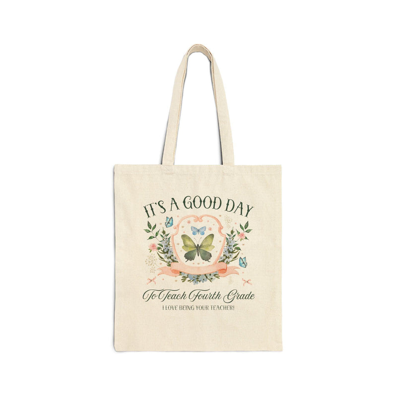 Fourth Grade Teacher Tote Bag with Butterflies - BIG FRENCHIES