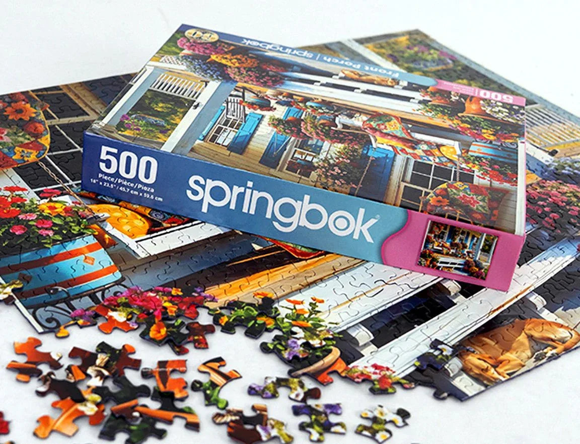 Front Porch 500 Piece Jigsaw Puzzle | Springbok Puzzles - BIG FRENCHIES