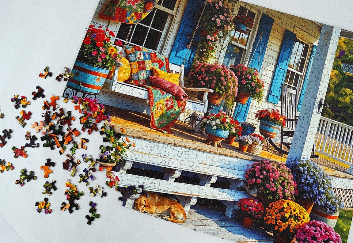 Front Porch 500 Piece Jigsaw Puzzle | Springbok Puzzles - BIG FRENCHIES