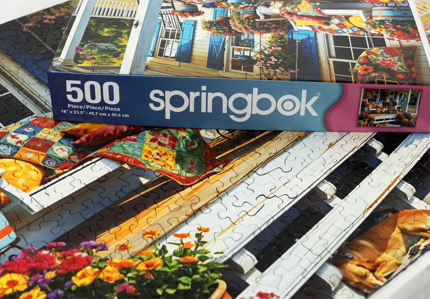 Front Porch 500 Piece Jigsaw Puzzle | Springbok Puzzles - BIG FRENCHIES