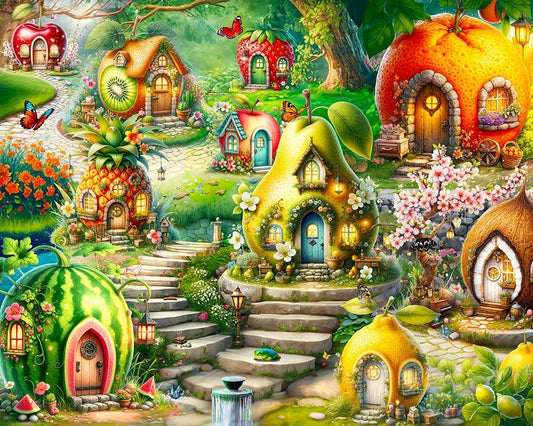 Fruitful Dream Village 500 Piece Jigsaw Puzzle | Springbok Puzzles - BIG FRENCHIES