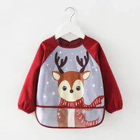 Full Body Adjustable Cute Cartoon Waterproof Eating Long Sleeve Apron Bib With Pocket For Babies Wonderful Gift - BIG FRENCHIES