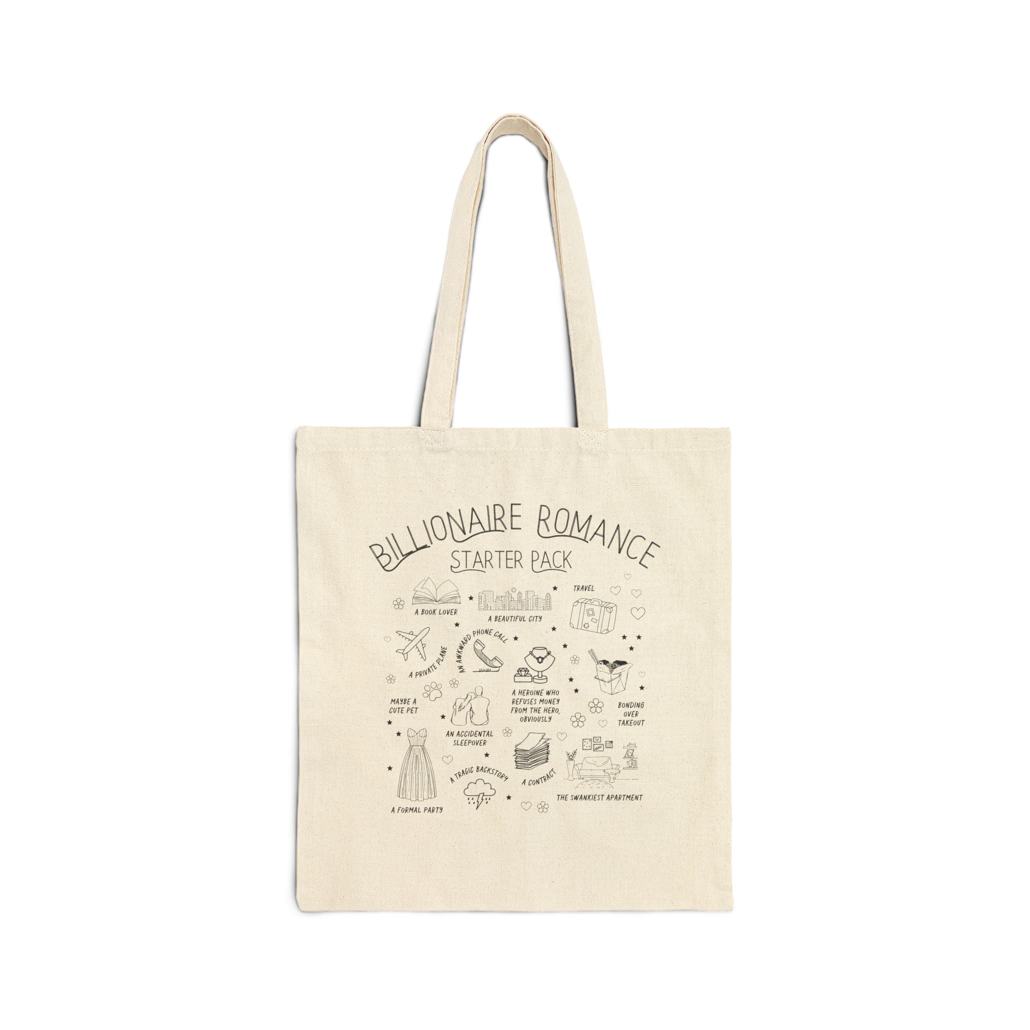 Funny Billionaire Romance Starter Pack Tote Bag for Romance Reader