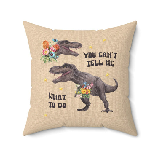 Funny Dinosaur Pillow with Pastel Color Flowers - BIG FRENCHIES