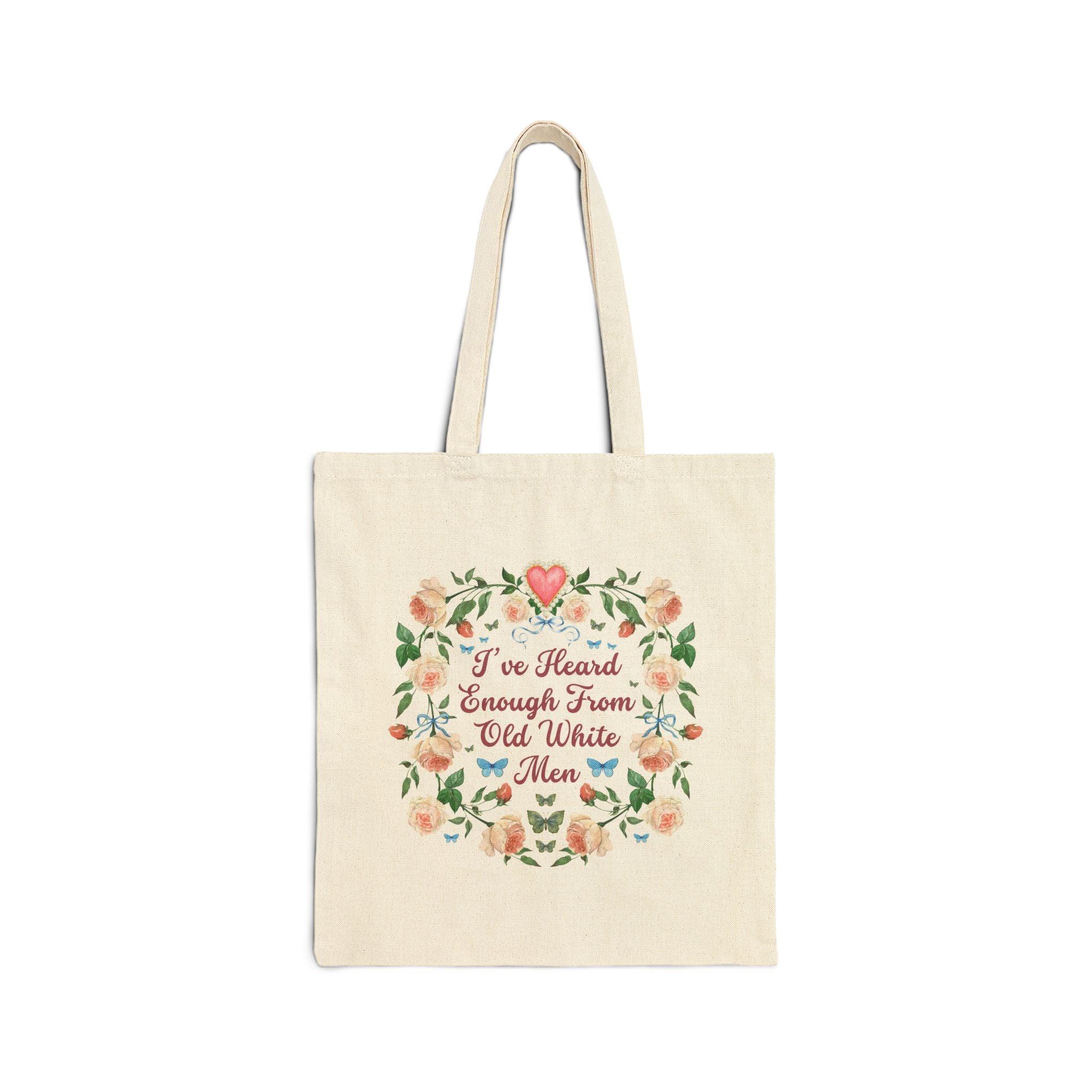 Funny Feminist Tote Bag with Roses - BIG FRENCHIES