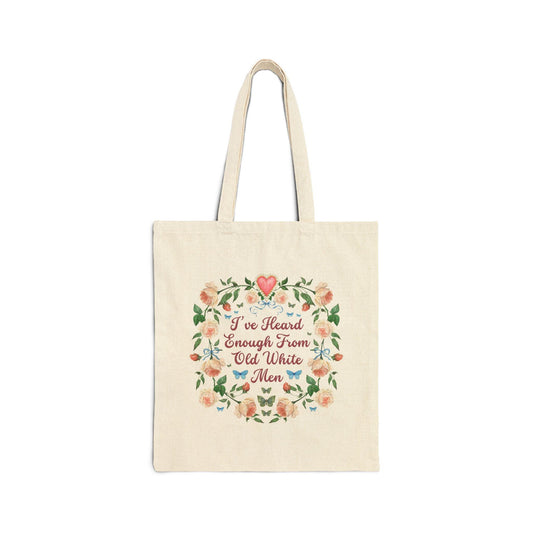 Funny Feminist Tote Bag with Roses - BIG FRENCHIES