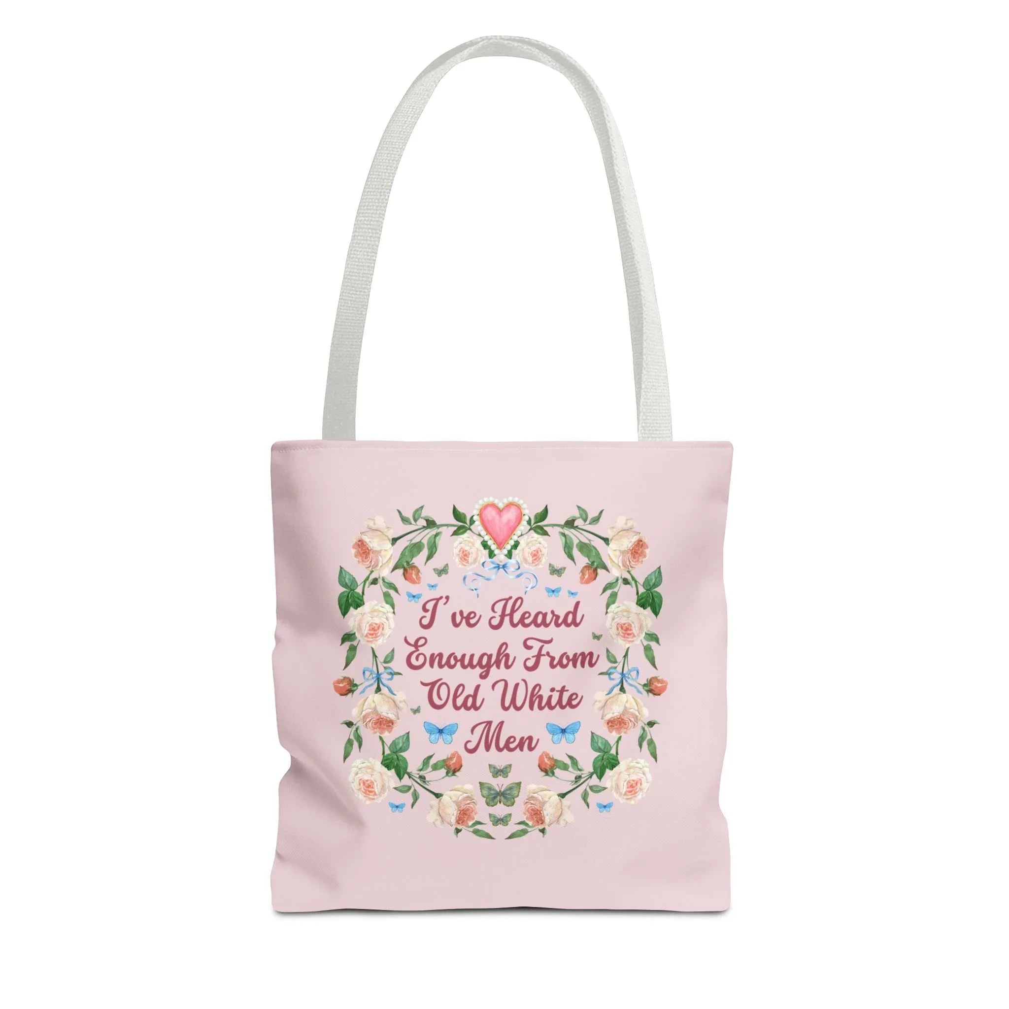 Funny Feminist Tote Bag with Roses: Eclectic Grandma Aesthetic Tote - BIG FRENCHIES
