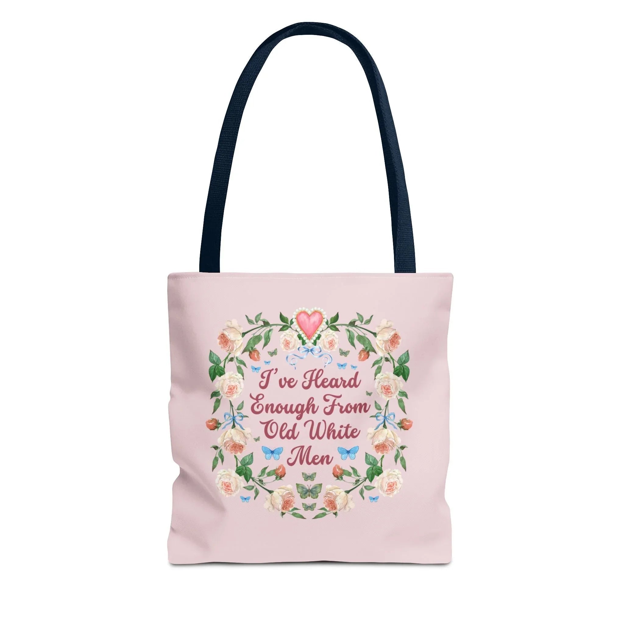 Funny Feminist Tote Bag with Roses: Eclectic Grandma Aesthetic Tote - BIG FRENCHIES