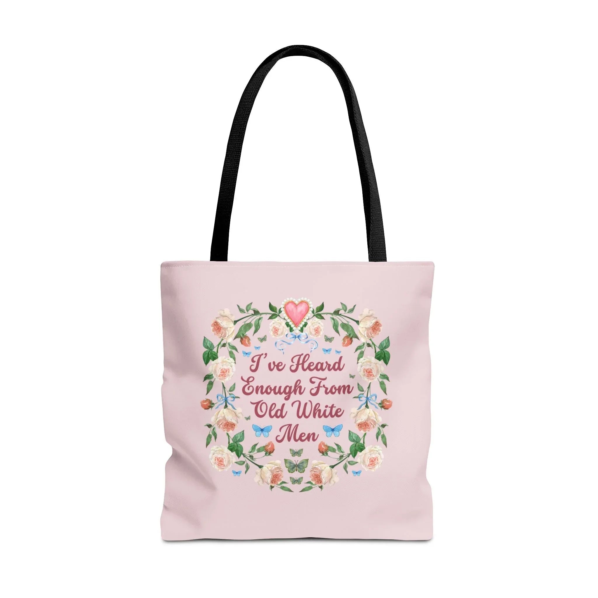 Funny Feminist Tote Bag with Roses: Eclectic Grandma Aesthetic Tote - BIG FRENCHIES