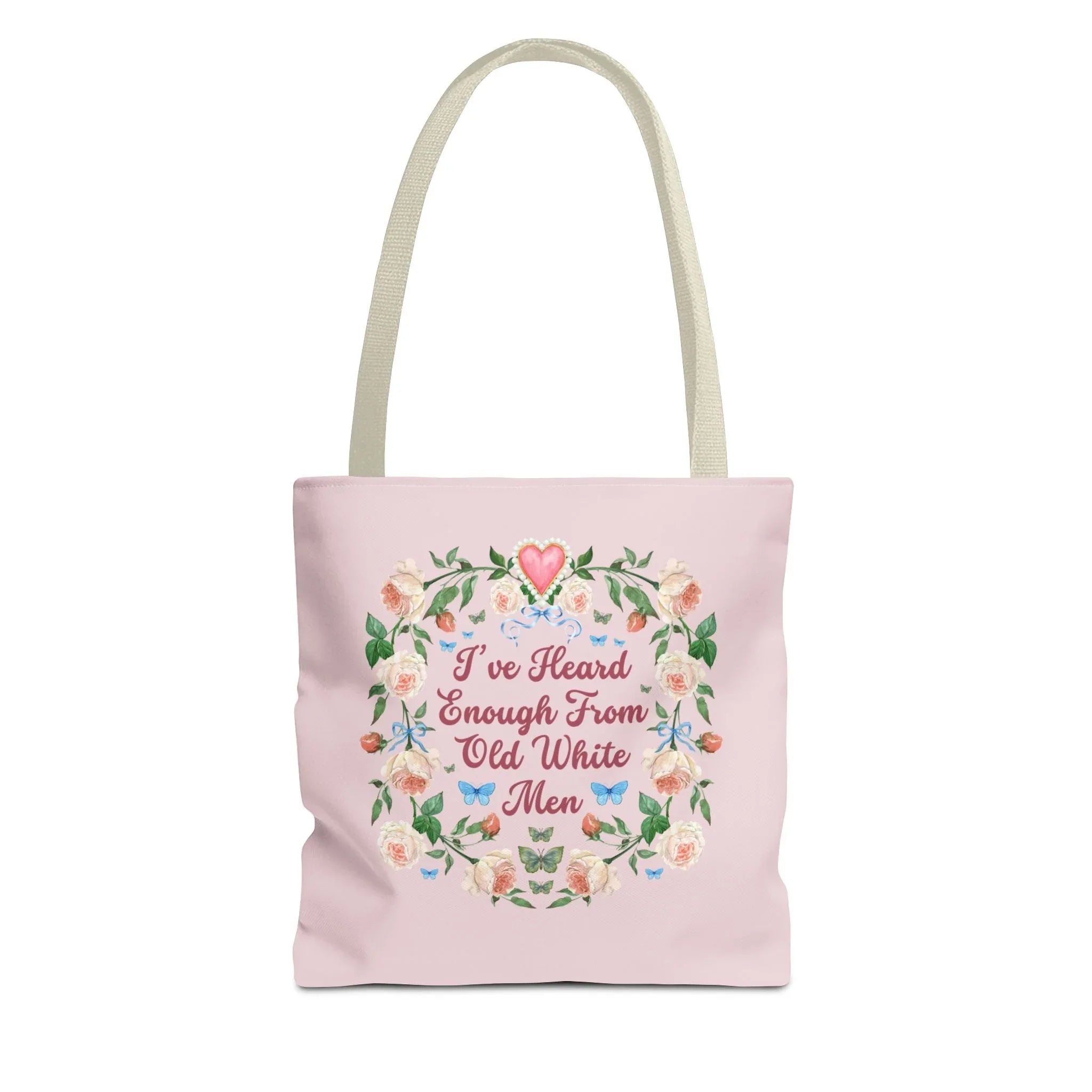 Funny Feminist Tote Bag with Roses: Eclectic Grandma Aesthetic Tote - BIG FRENCHIES