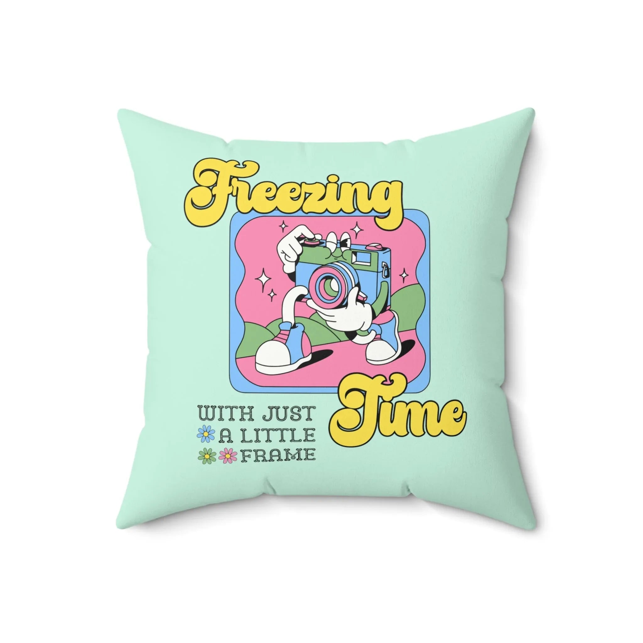 Funny Photographer Pillow for Photographer Office or Studio: Freezing Time - BIG FRENCHIES