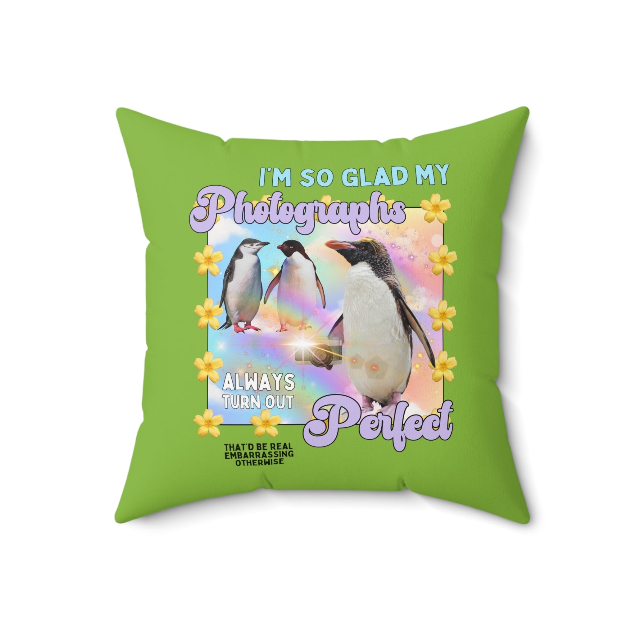Funny Photographer Pillow for Photography Student Who Loves Penguins