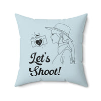 Funny Photographer Pillow for Wedding Photographer: Let's Shoot! | Groovy Western Cowgirl Pillow - BIG FRENCHIES