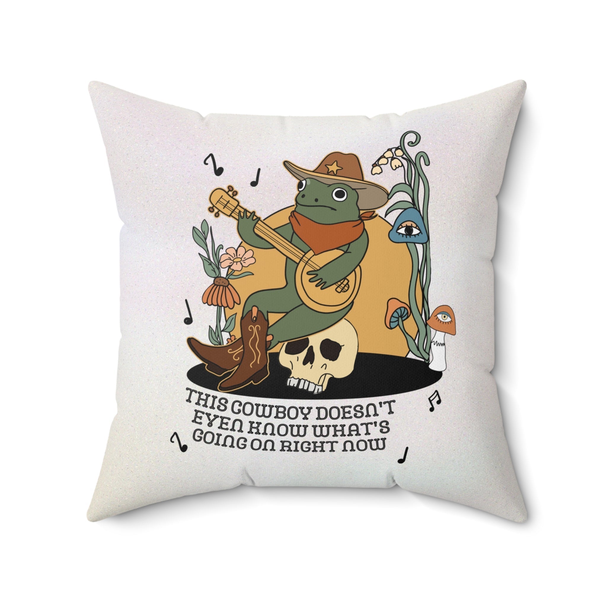 Funny Western Frog Pillow