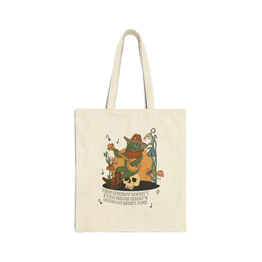 Funny Western Frog Tote Bag: This Cowboy Doesn't Even Know What's Going On Right Now - BIG FRENCHIES