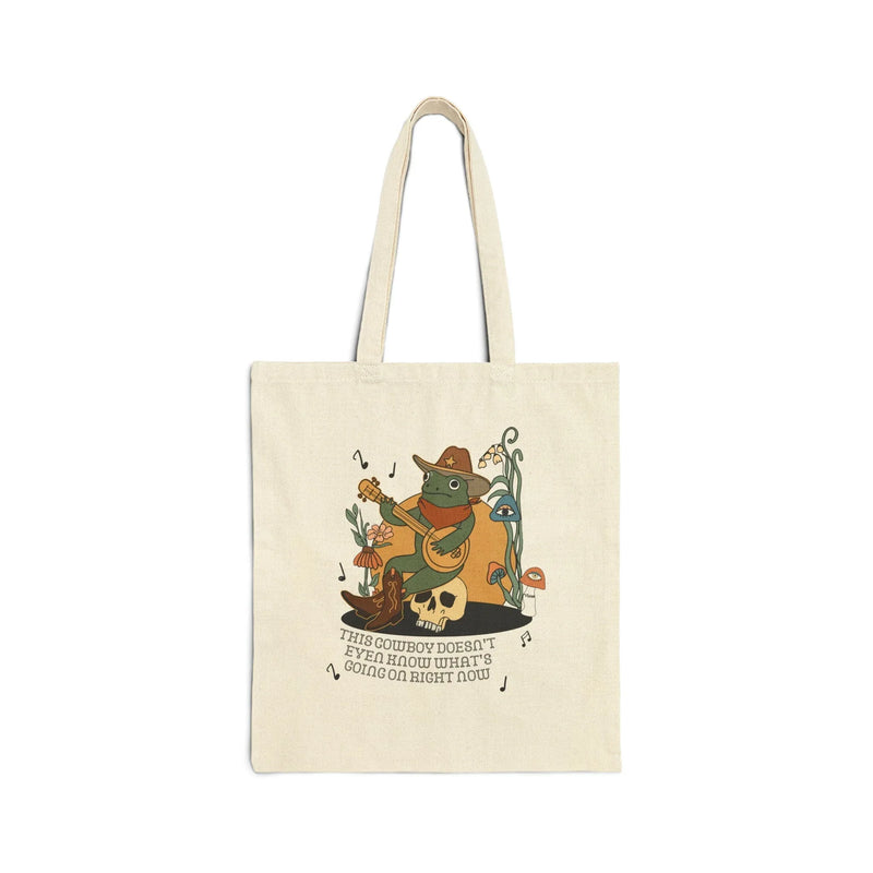Funny Western Frog Tote Bag: This Cowboy Doesn't Even Know What's Going On Right Now - BIG FRENCHIES