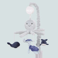 Plush Octopus Gray and Navy Whales and Sea Turtles Musical Mobile - BIG FRENCHIES