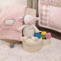 Farmhouse Chic Pink and White Super Soft Plush Stuffed Animal Lamb with Bandana - "Meadow" - BIG FRENCHIES