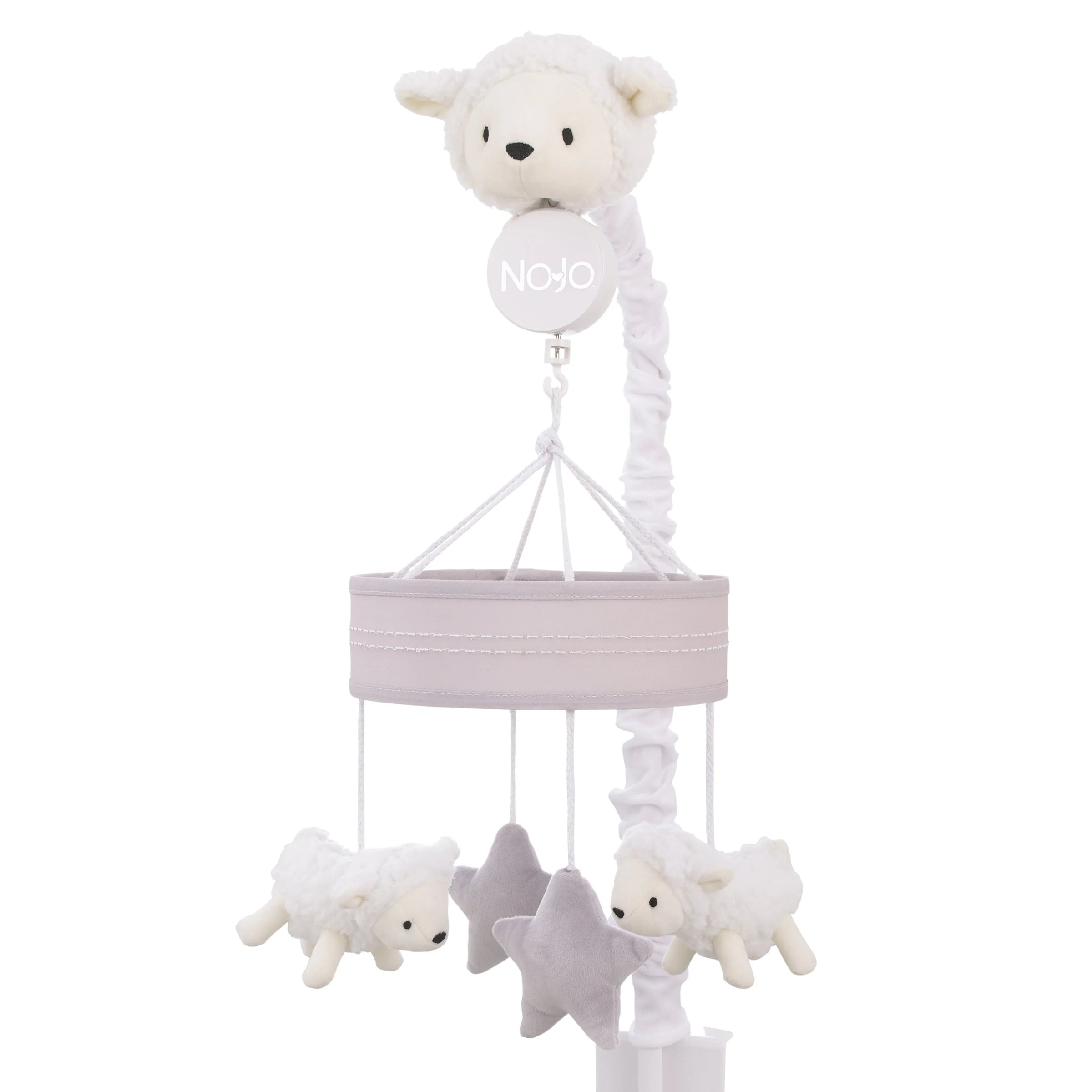 Plush Sheep Ivory and Gray Stars and Sheep Musical Mobile - BIG FRENCHIES