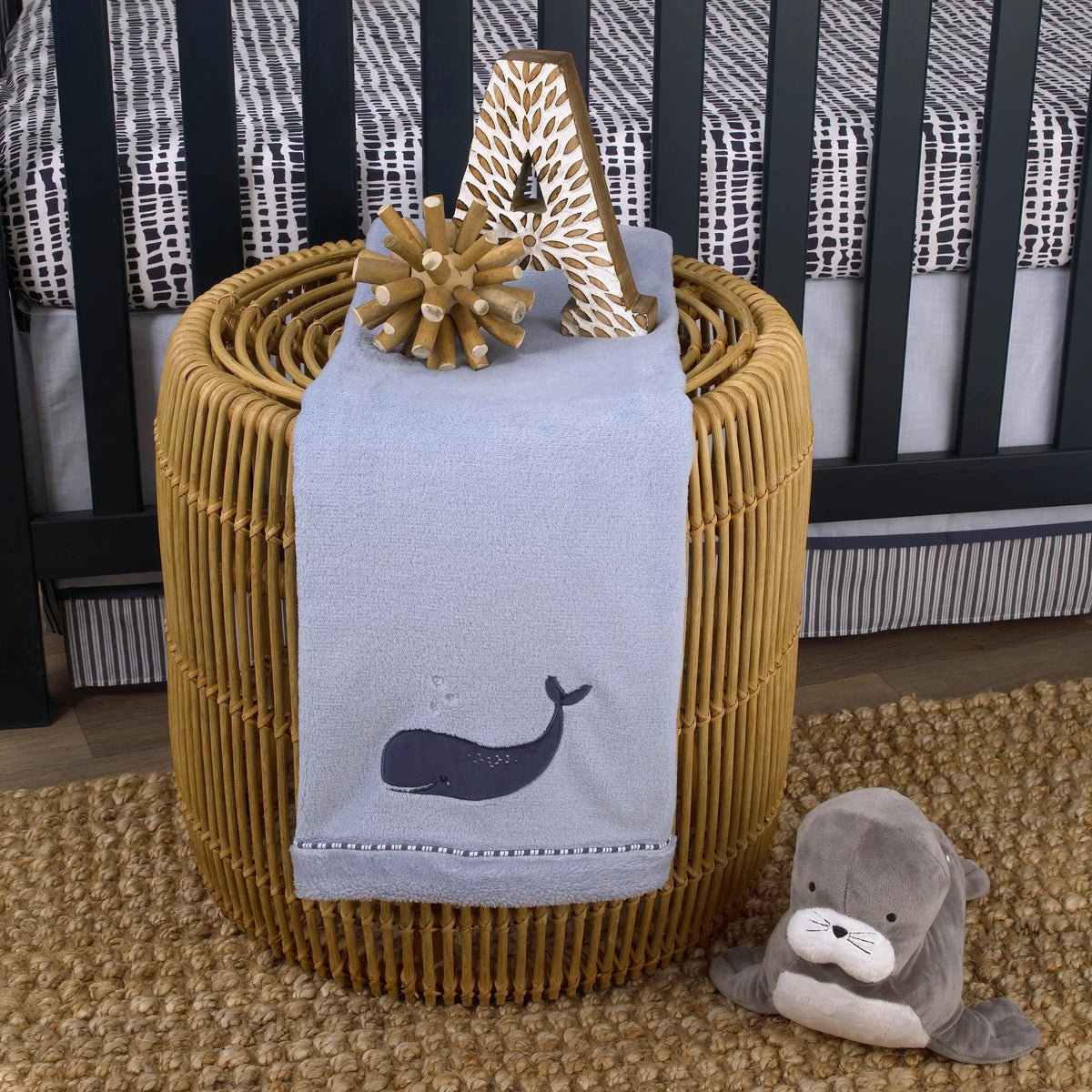 Seas The Day Blue Whale Super Soft Baby Blanket - BIG FRENCHIES