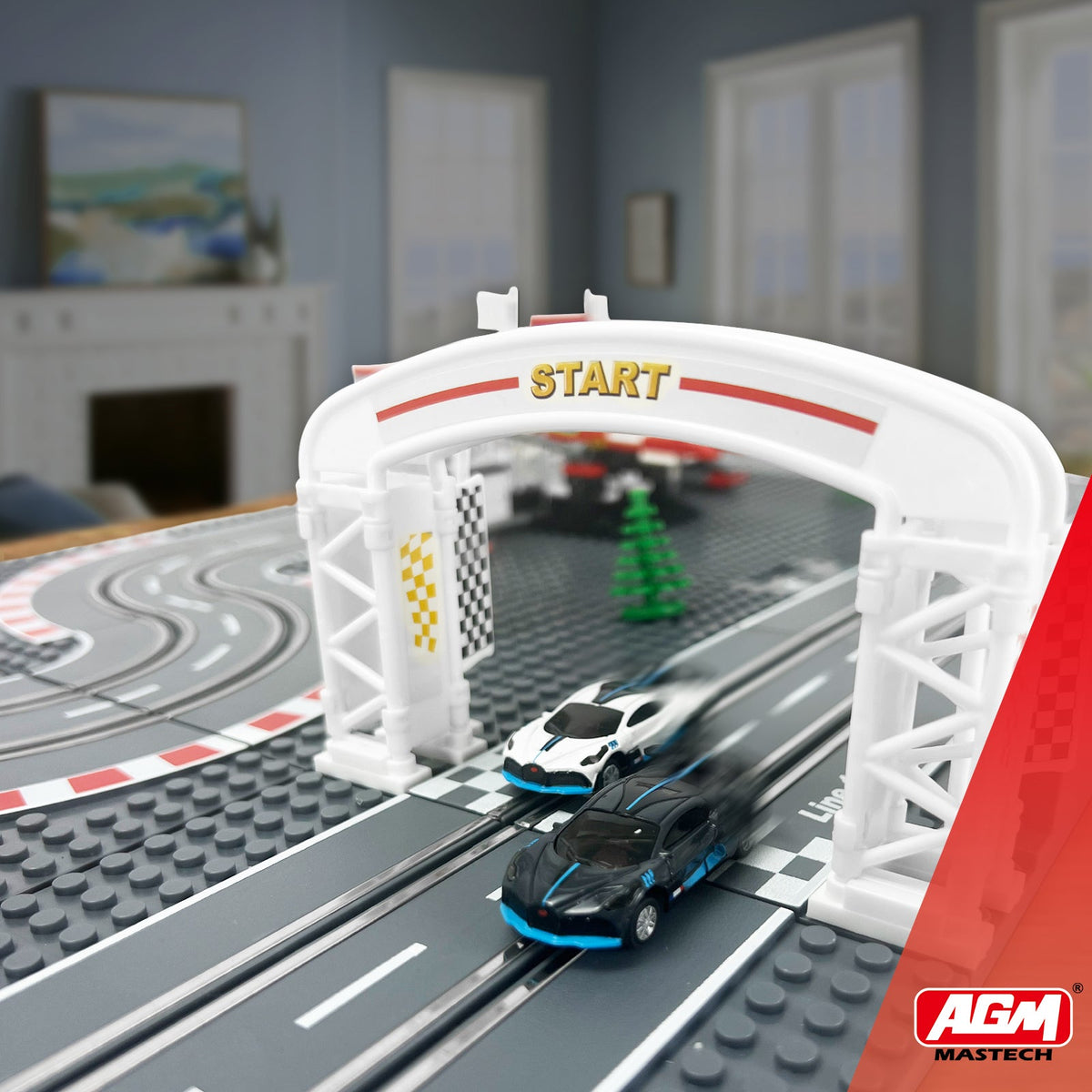 Slot Cars Race Track Sets, with 2 tracks 2 controllers 2 cars, Adjustable Speed, Block Building Slot Car Race Set,Christmas present， Toys Gifts-Slot Car Track-BIG FRENCHIES-AGM MASTECH