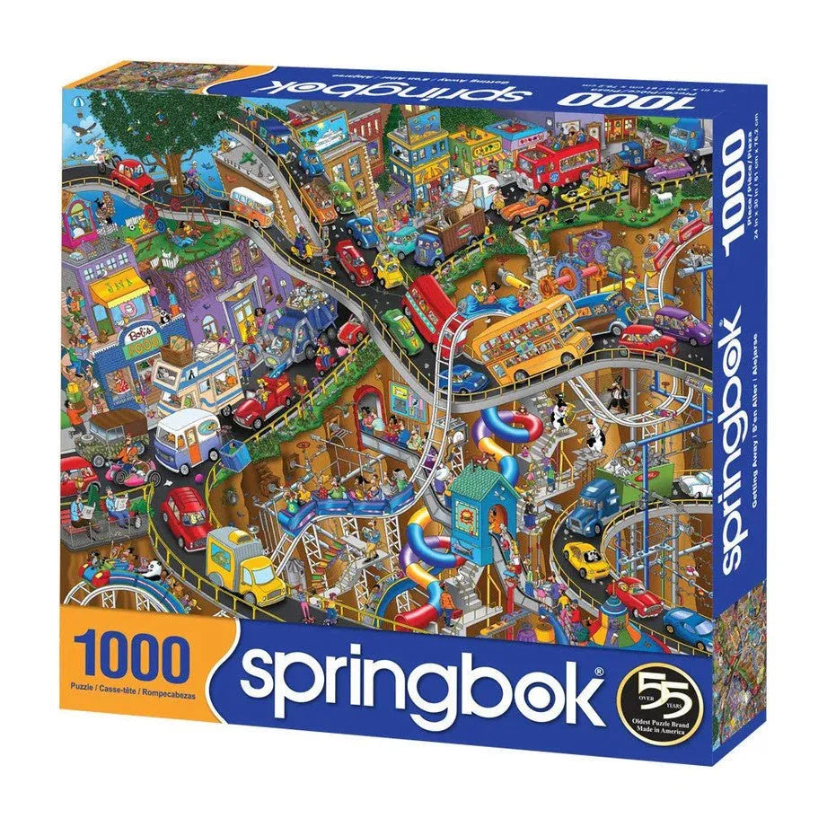 Getting Away 1000 Piece Jigsaw Puzzle by Springbok Puzzles - Wacky Rush Hour Fun - BIG FRENCHIES