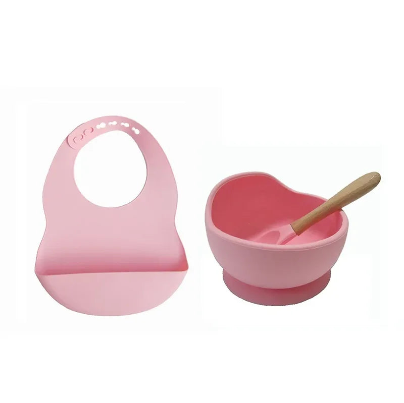 Colorful Silicone Feeding Set for Babies: Bib, Bowl, and Spoon - BIG FRENCHIES