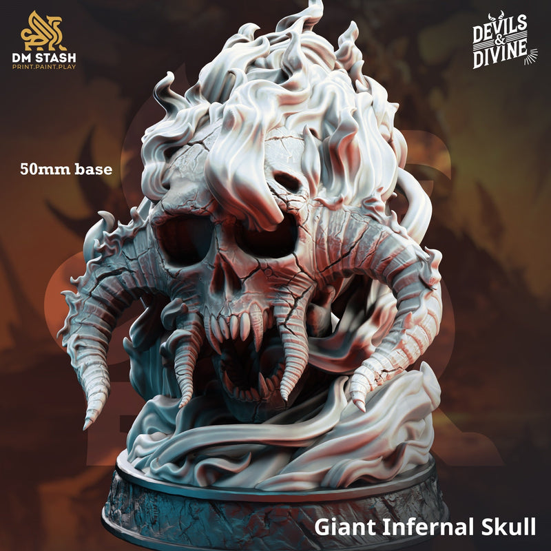 Giant Infernal Skull-3D Printed Miniatures-BIG FRENCHIES-All Systems Go Games