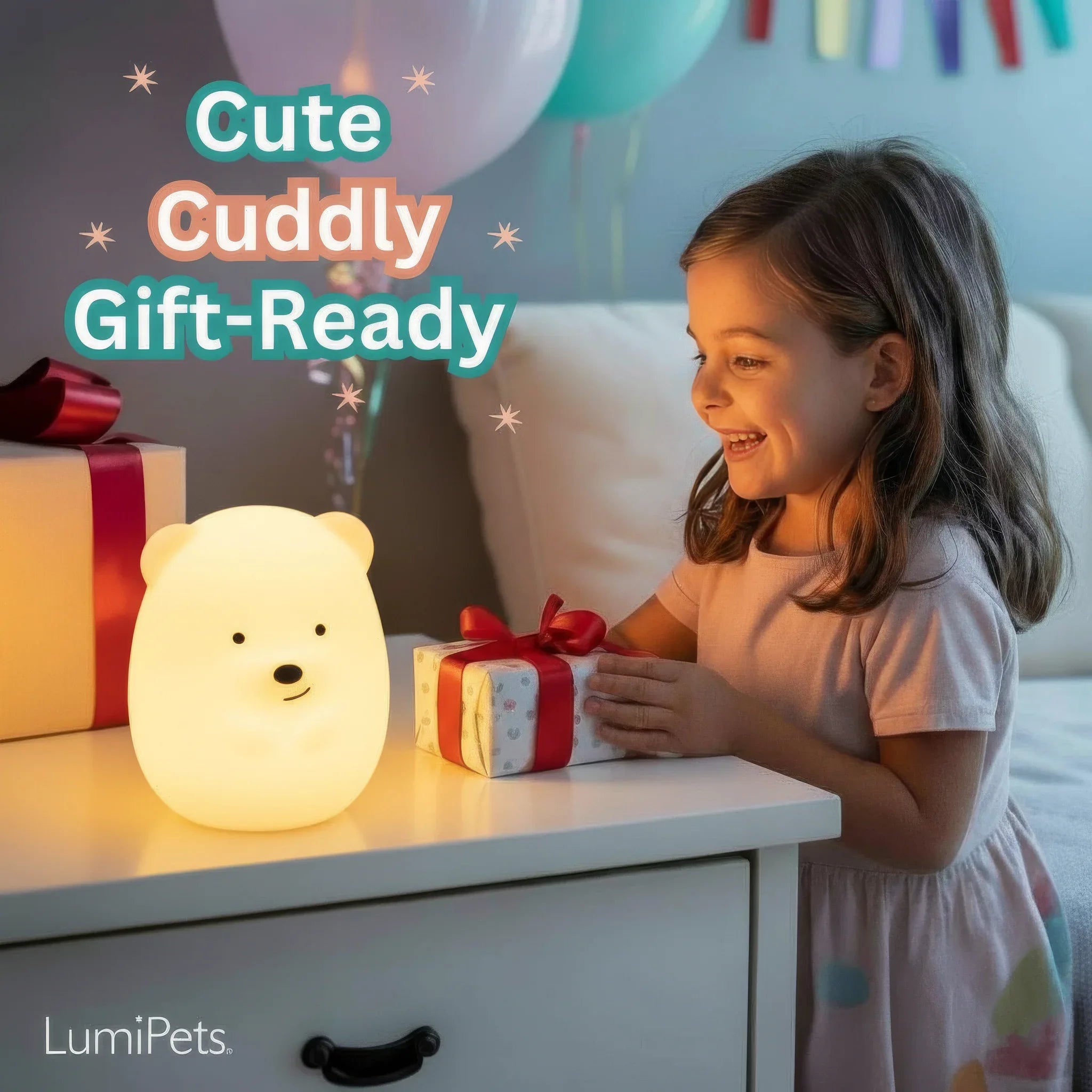 LumiPets® Benny the Bear- Children's Touch Night Light - BIG FRENCHIES