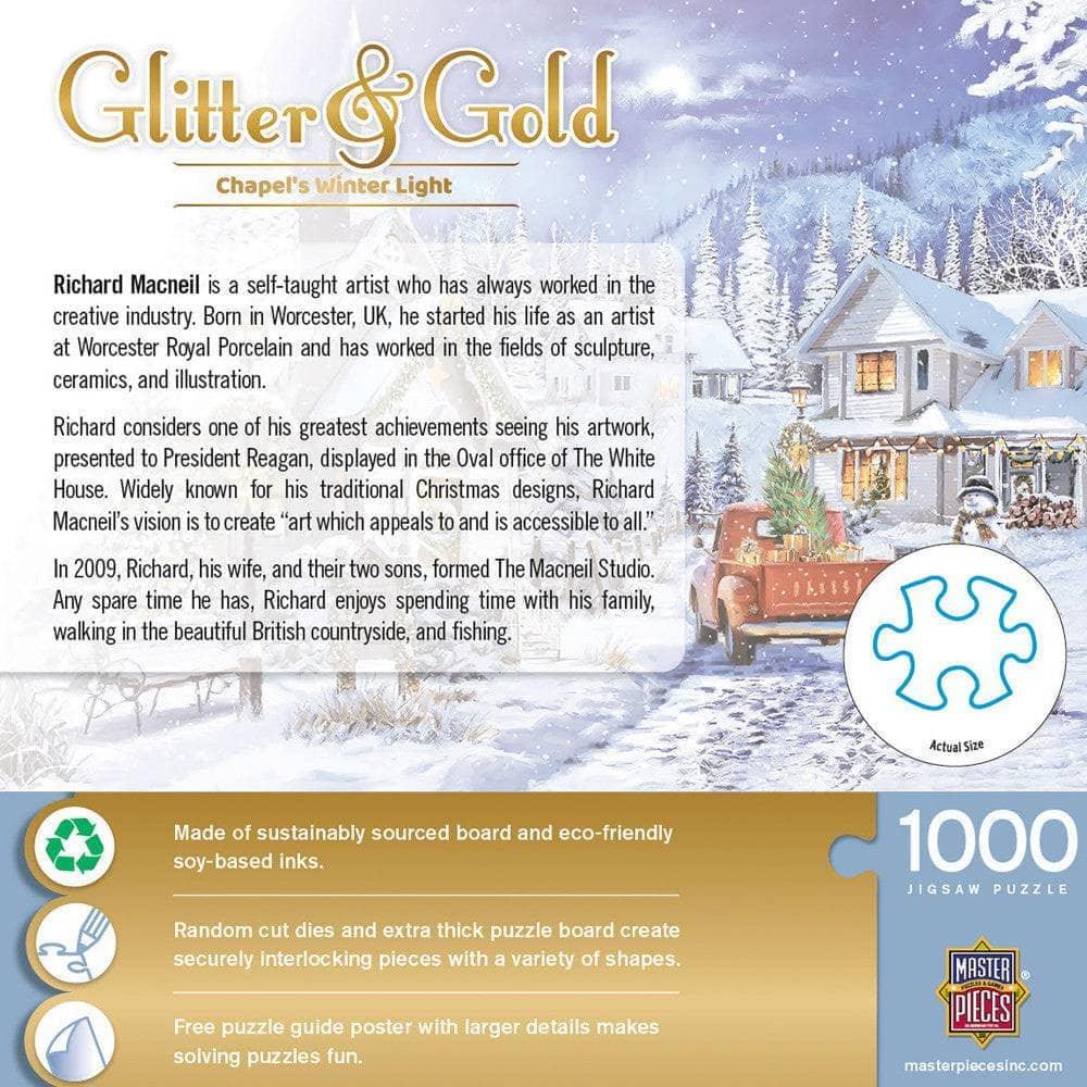 Glitter & Gold - Chapel's Winter Light 1000 Piece Jigsaw Puzzle | Masterpieces Puzzles - BIG FRENCHIES