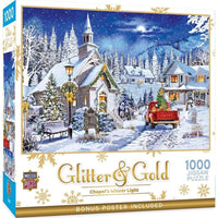 Glitter & Gold - Chapel's Winter Light 1000 Piece Jigsaw Puzzle | Masterpieces Puzzles - BIG FRENCHIES
