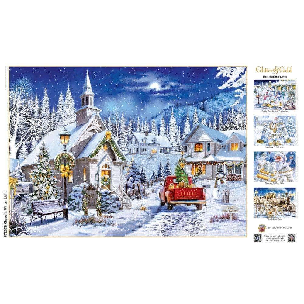 Glitter & Gold - Chapel's Winter Light 1000 Piece Jigsaw Puzzle | Masterpieces Puzzles - BIG FRENCHIES