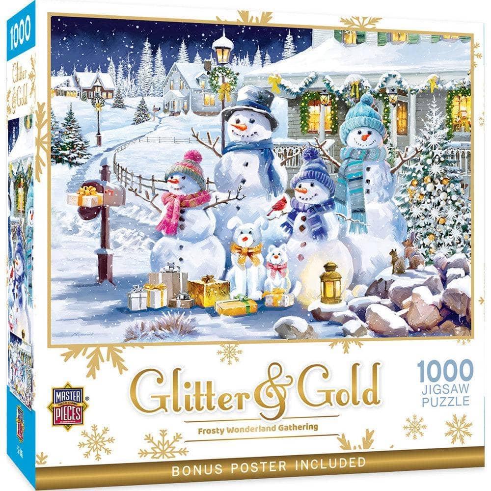 Glitter & Gold - Frosty Wonderland Gathering 1000 Piece Jigsaw Puzzle | Masterpieces Puzzles - BIG FRENCHIES
