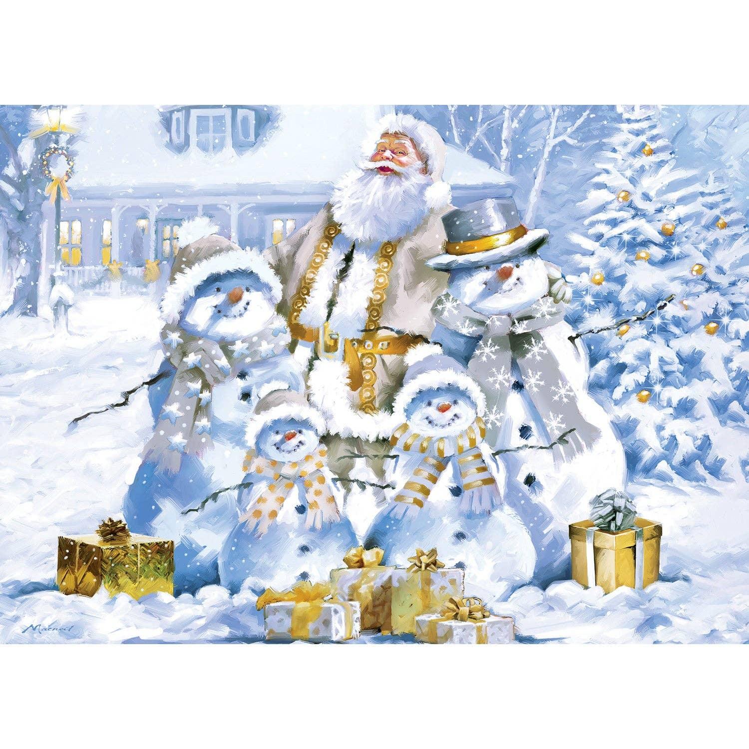 Glitter & Gold - Snowman's Shimmer 1000 Piece Jigsaw Puzzle | Masterpieces Puzzles - BIG FRENCHIES