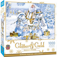Glitter & Gold - Snowman's Shimmer 1000 Piece Jigsaw Puzzle | Masterpieces Puzzles - BIG FRENCHIES