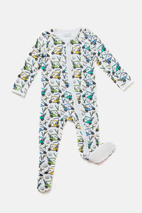 Soft & Stretchy Zipper Footie - Golf