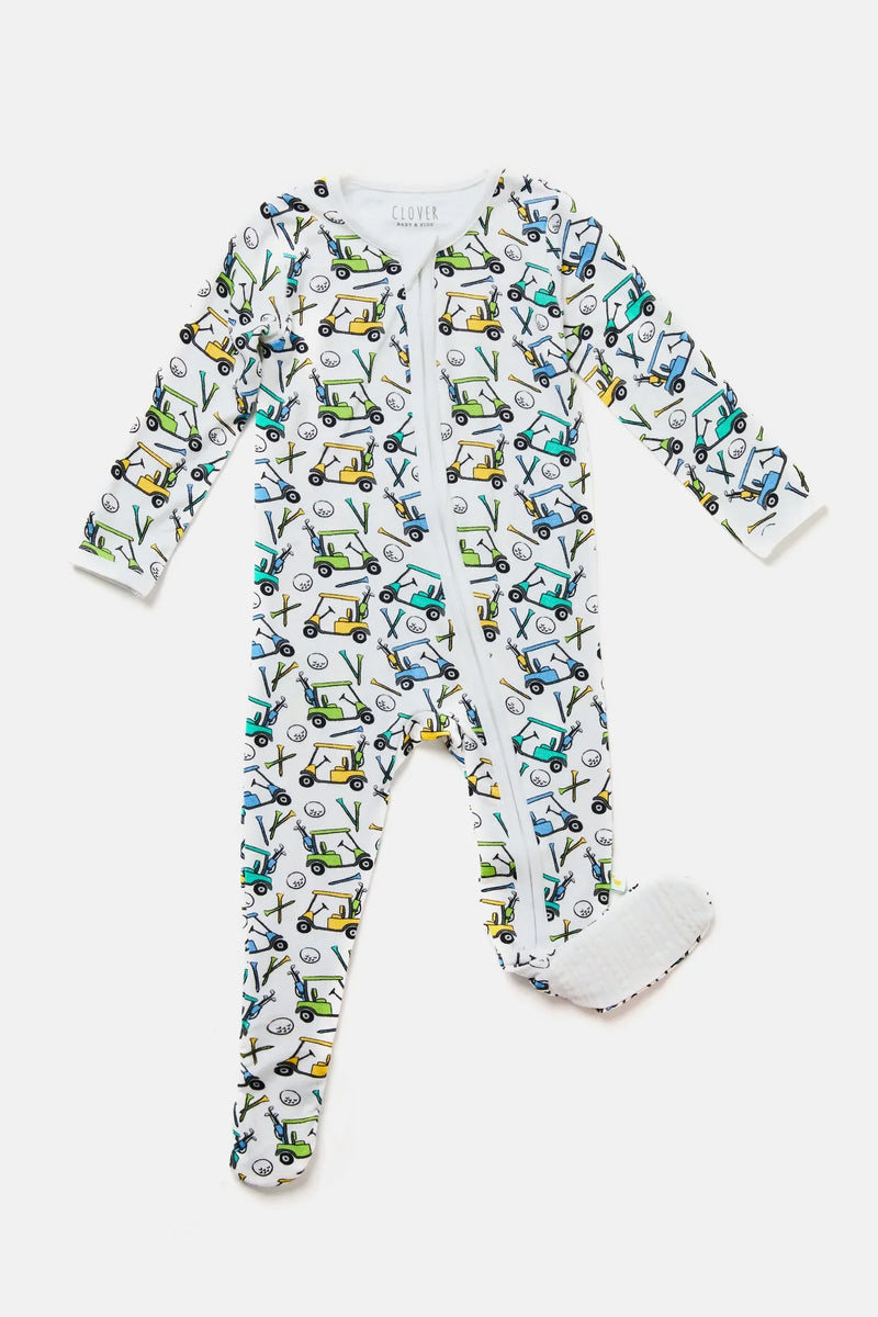 Soft & Stretchy Zipper Footie - Golf - BIG FRENCHIES
