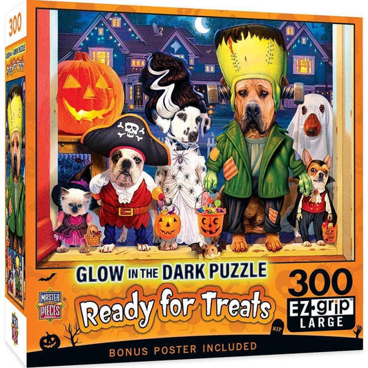 Glow in the Dark - Ready for Treats 300 Piece EZ Grip Jigsaw | Masterpieces Puzzles - BIG FRENCHIES
