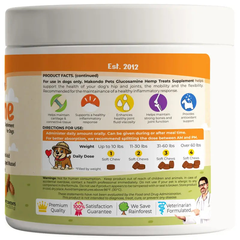 Glucosamine for Dogs - 120 Soft Chews - BIG FRENCHIES