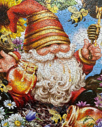Gnome Worries Bee Happy 500 Piece Jigsaw Puzzle by Springbok Puzzles - BIG FRENCHIES