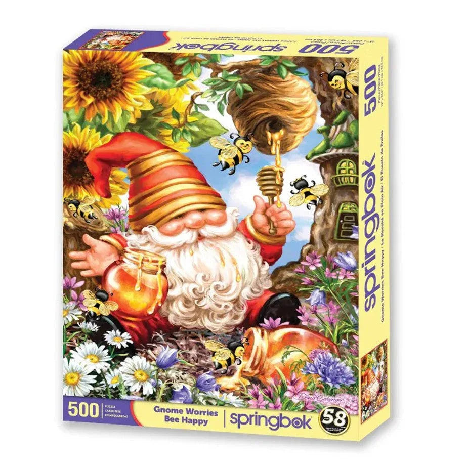 Gnome Worries Bee Happy 500 Piece Jigsaw Puzzle by Springbok Puzzles - BIG FRENCHIES