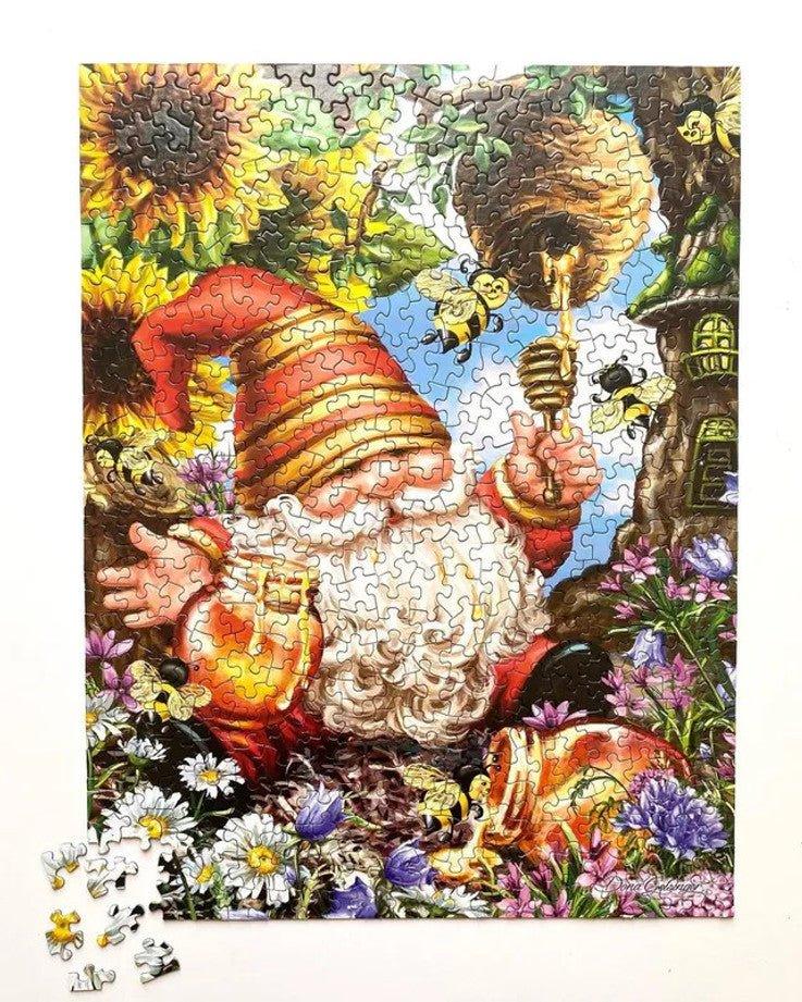 Gnome Worries Bee Happy 500 Piece Jigsaw Puzzle by Springbok Puzzles - BIG FRENCHIES