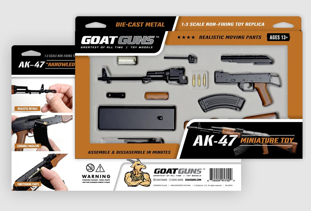 GoatGuns Die Cast 1/3 Scale AK47 Rifle Model, Black AK-BLACK