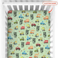 God Says I Am Boy Bamboo Fitted Crib Sheet