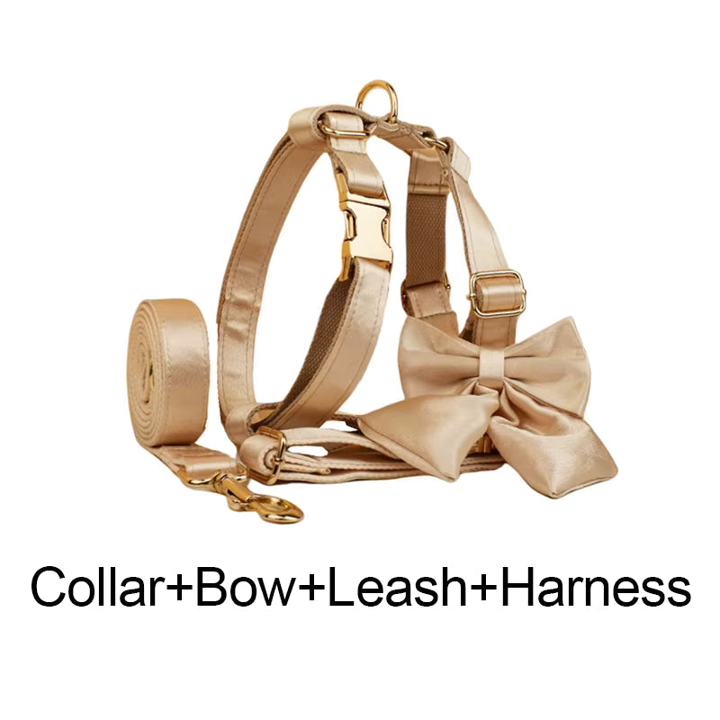 Personalized Gold Satin Wedding Classic Set
