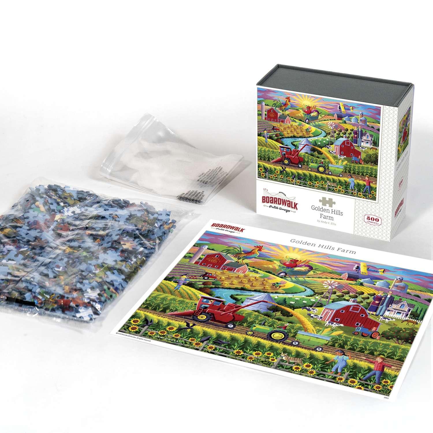 Golden Hills Farm 500 Piece Jigsaw Puzzle | Boardwalk Puzzles - BIG FRENCHIES