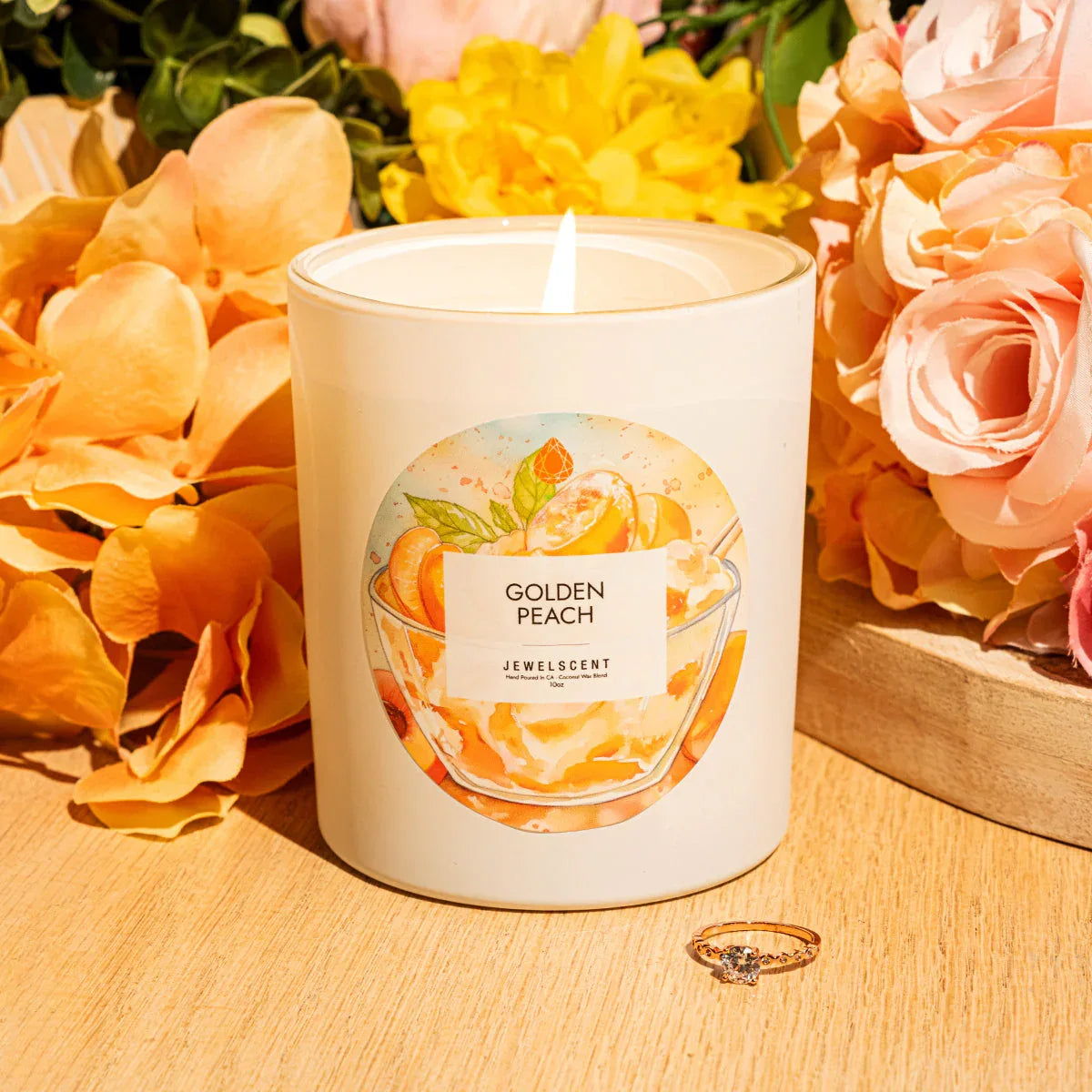 Golden Peach 10oz Signature Jewelry Candle - BIG FRENCHIES