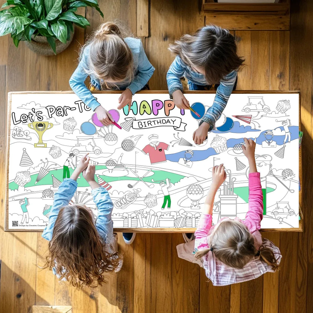 Golf Birthday Coloring Tablecloth - BIG FRENCHIES