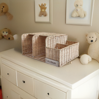 LELLOBABY™ X Hampton BABY - Deluxe Rattan Diaper Caddy